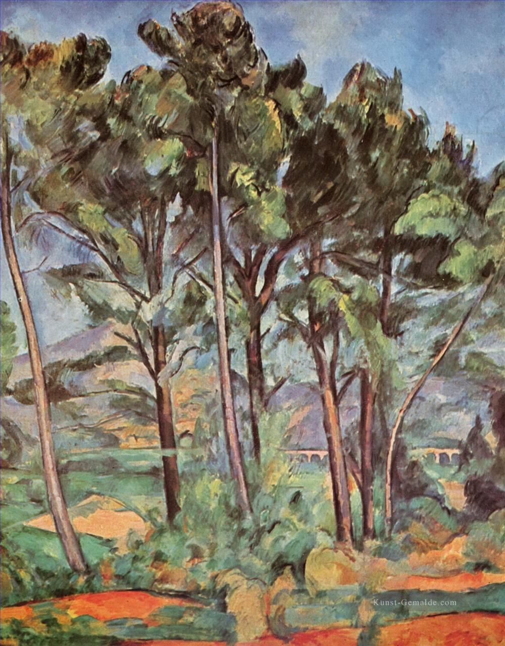 Kiefer und Aquädukt Paul Cezanne Wald Ölgemälde